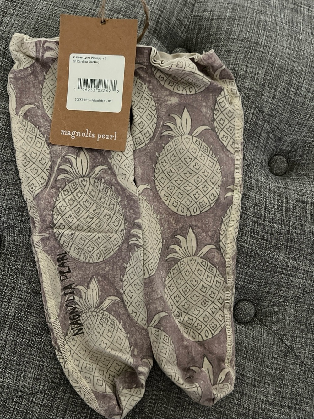 Magnolia Pearl Lavender Pineapple Print Socks
